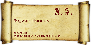 Mojzer Henrik névjegykártya